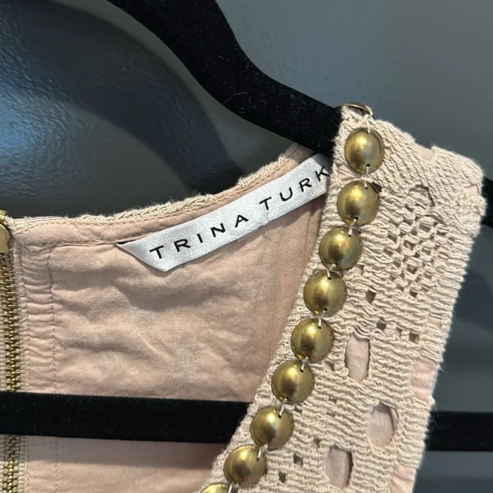 Trina Turk Beige Dress Size 8 Worn Once - Picture 3 of 3